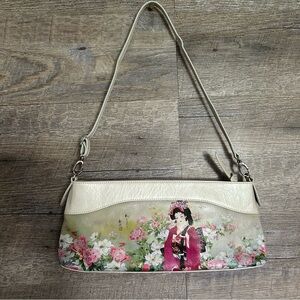 Jcon L.A Floral Cream leather Shoulder Bag